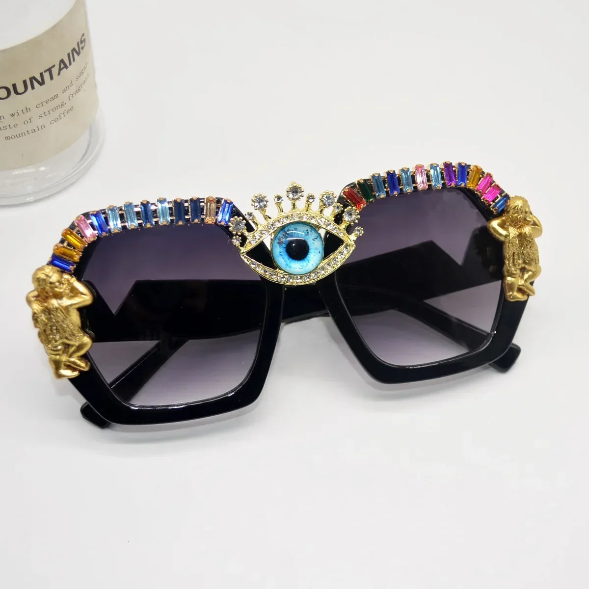 DIY Baroque Sunglasses Womens Handmade Lentes Oculos Gafas De Sol Unique Ladies Diamond Sun Glasses Mujer UV400 240530