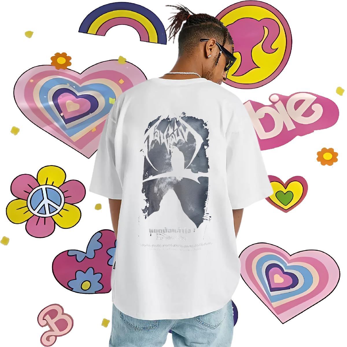 Fashion Casual T-Shirts for Men DIY Logo Men Tees Hip Hop Street Crew Neck Cotton Unisex Polos