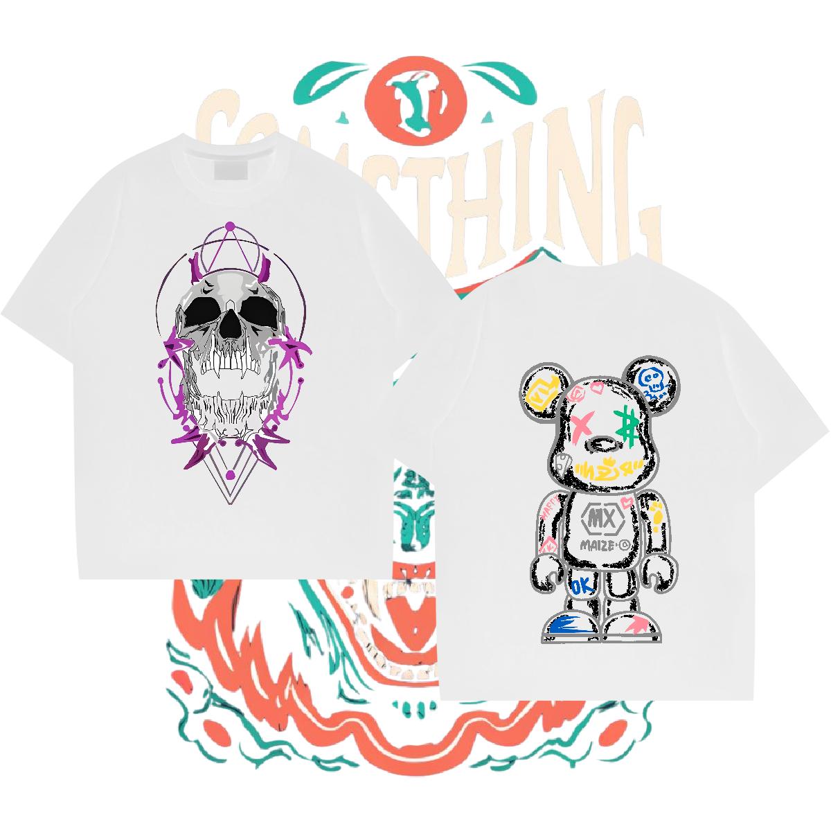 Fashion T Shirt For Man Custom Print Plus Size Mens Tshirts Street Casual Round Neck Short Sleeve Wholesale Top Tees