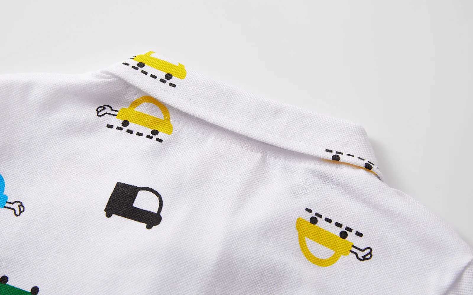 Polos Polos Mudkingdom Boys Polo Shirt Childrens Summer Clothing Car Print T-shirt Childrens Fashion T-shirt Cute Clothing WX5.29