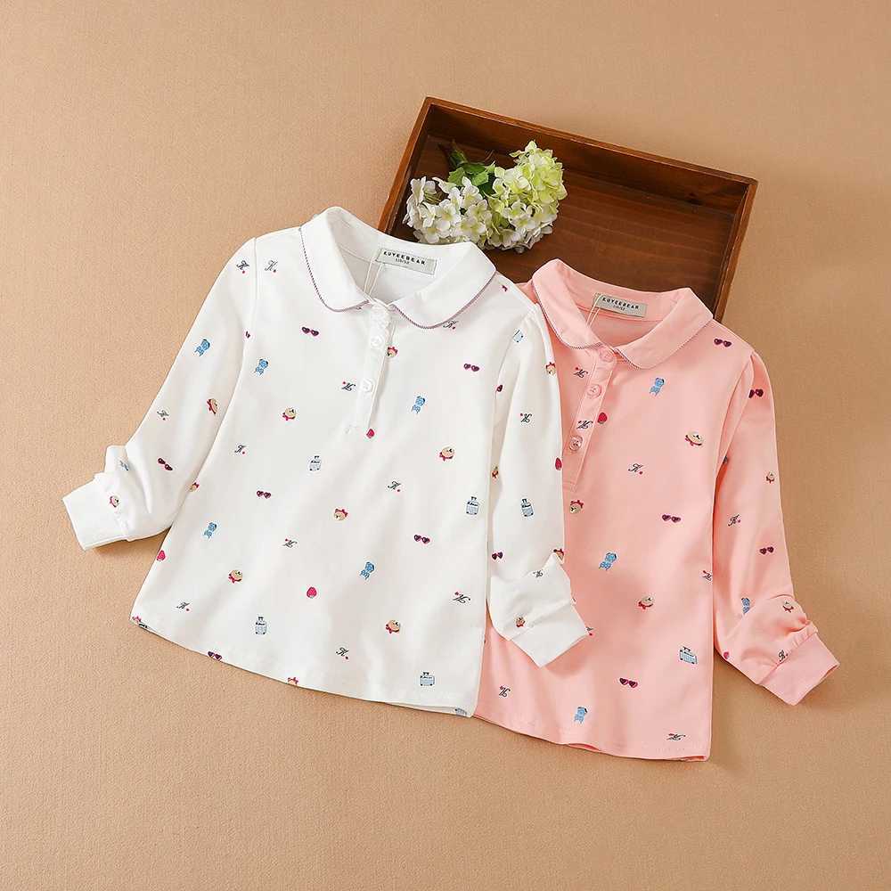 Polos Polos Girls polo shirt childrens top lapel autumn pants cotton shirt childrens daily casual clothing 4-12T WX5.29
