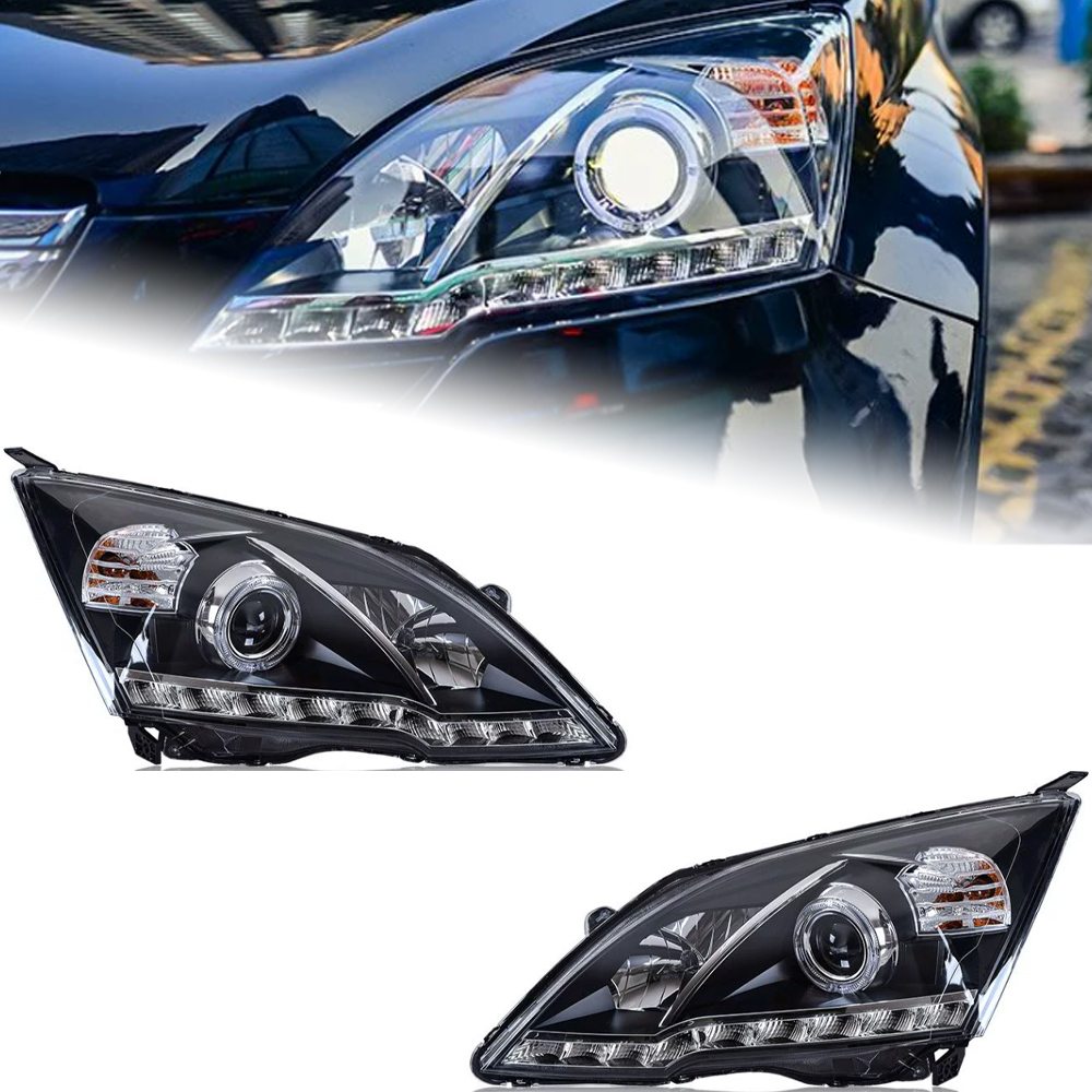 LED Headlight for CR-V 2007-2011 CRV DRL Double Lens Hid Bi Xenon Headlights Front Daytime High Low Beam