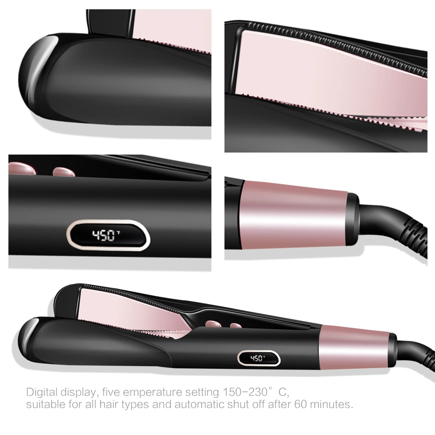 2 In 1 Pro Twist Hair Straightener And Curler Spiral Wave Curling Gold Flat Iron Straightening Curling Styling Tool 240530