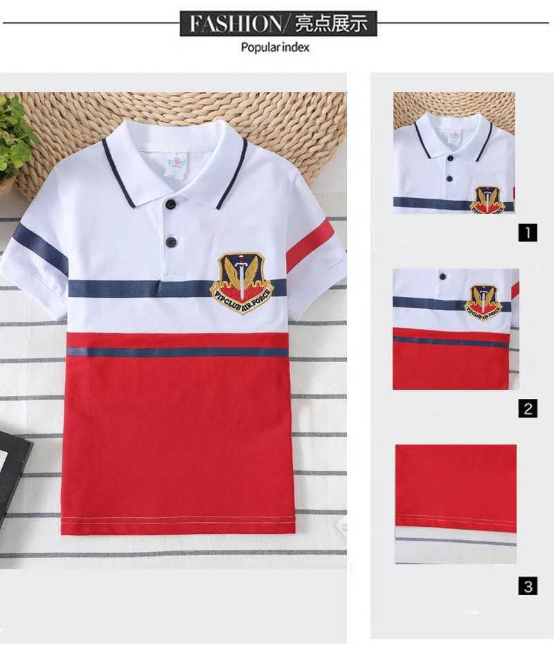 Polos Polos High quality childrens polo shirt boys top Whasa childrens T-shirt patch work polo boys medium to large girls shirt WX5.29