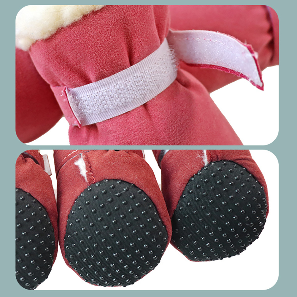 Dog Boots Dog Snow Boots With Anti-Slip Sole Soft Soled Shoes For Winter Small Medium Size Dogs Pack Of 4 Dog Boots