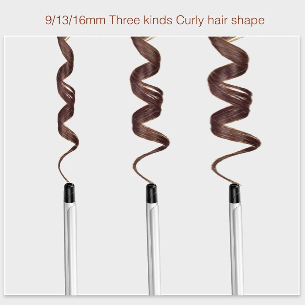Hair Curler 9mm / 13mm / 16mm Small Curling Iron Wand Ceramic Tourmaline Small Curly Styling Tools 240530