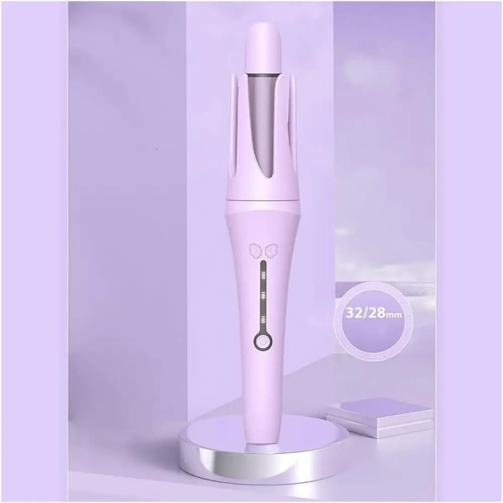 with 3 Temps Curling Iron Travel for Hair Styling Auto Rotating Curing Wand Solid Color Long Short Hair Automatic Hair Curler 240530