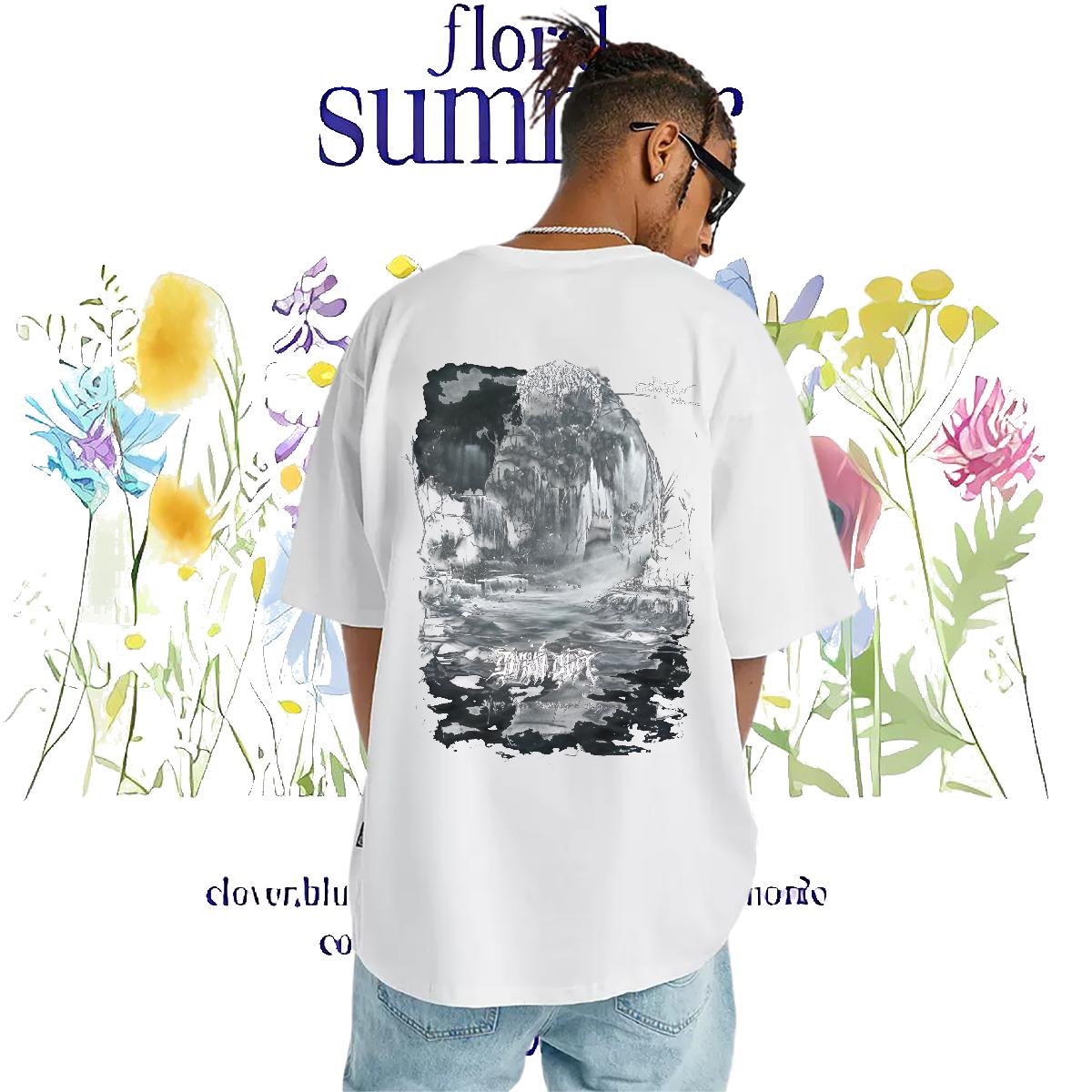 Fashion Man T Shirts DIY Printed Couples T Shirts Casual Breathable Crew Neck Comfortable Tops Tees