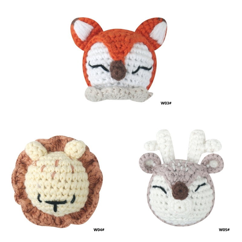 F62D Animal Rattle Crochet Bead Pacifier Clip DIY Accessories Baby Care Product