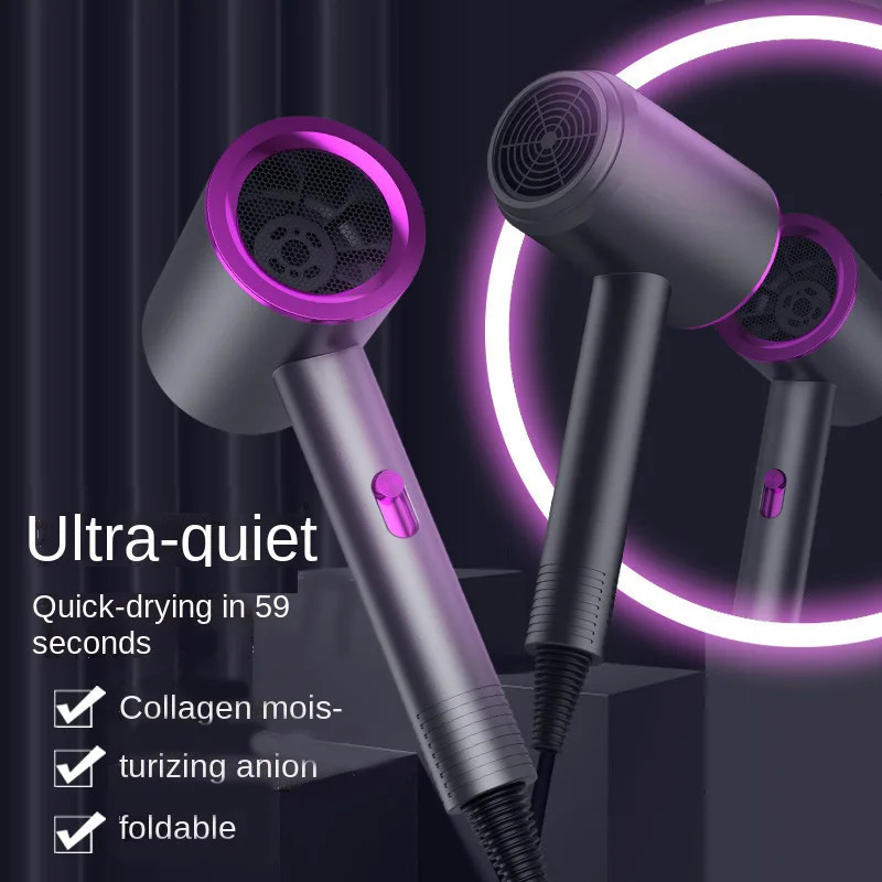 Colorful 3 Speed And Cold Hair Dryer Portable Electric Negative Ion Professional Hammer Hair Dryer For Salon Home el 240530