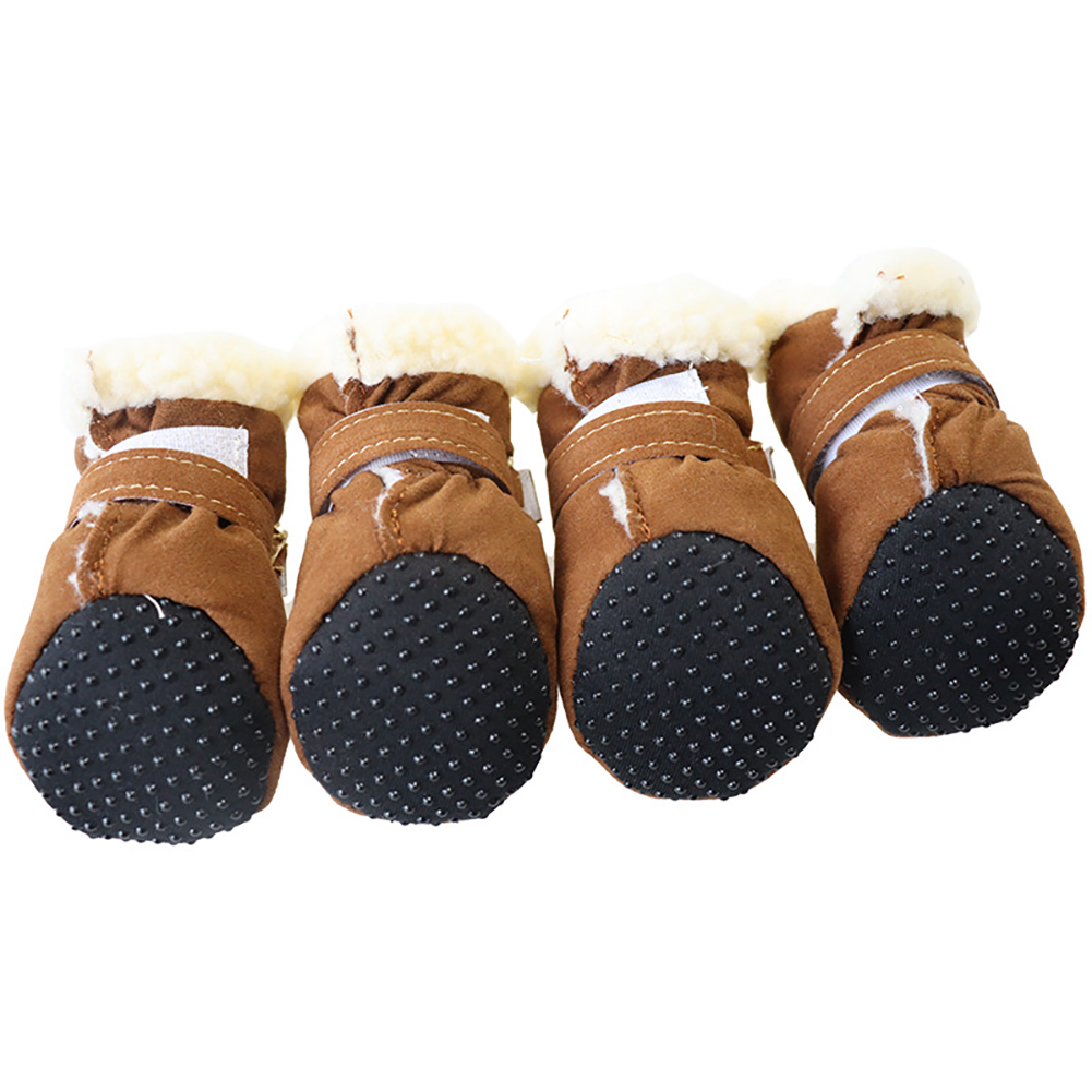 Dog Boots Dog Snow Boots With Anti-Slip Sole Soft Soled Shoes For Winter Small Medium Size Dogs Pack Of 4 Dog Boots