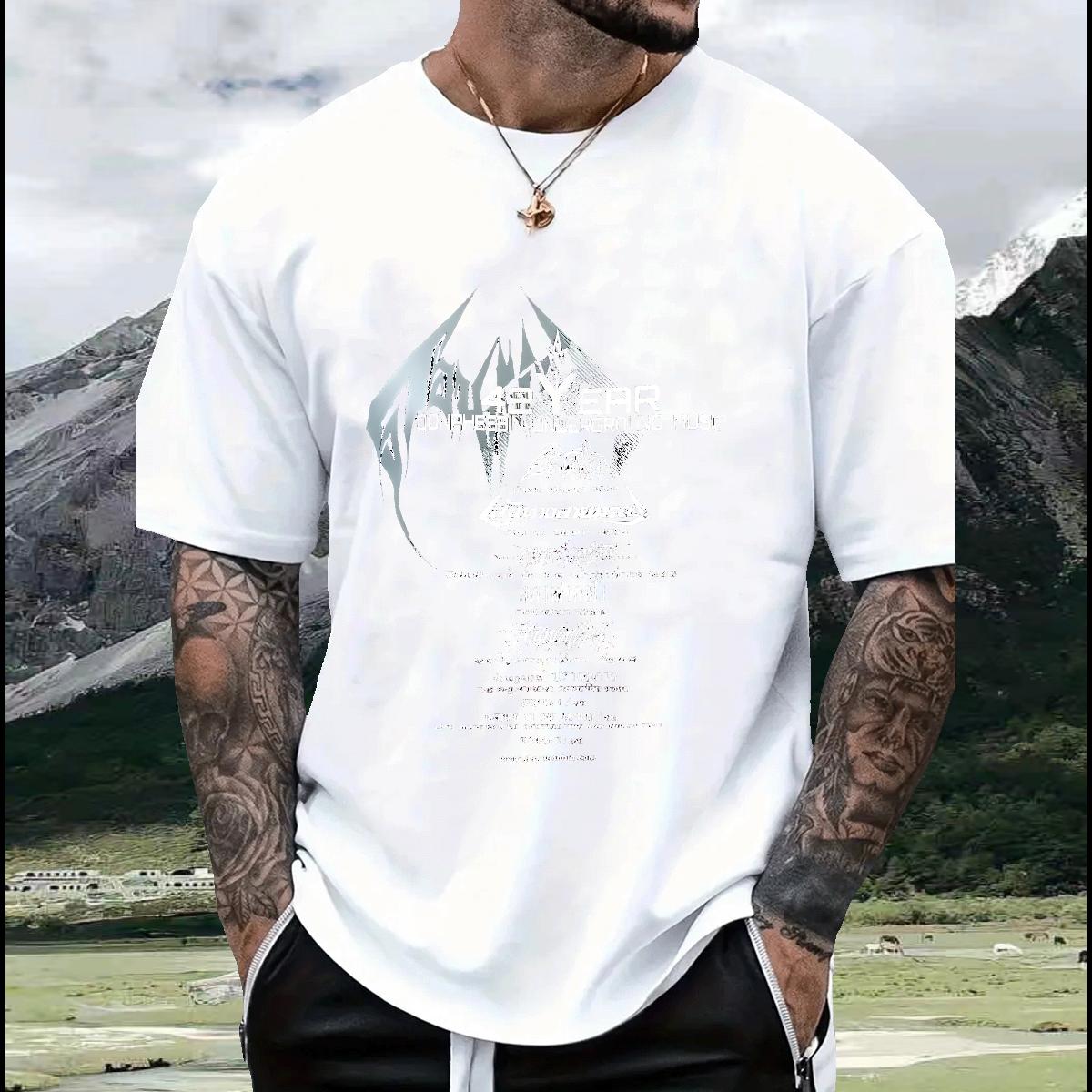 Classic Casual Man T Shirts Black Oversized Men Clothes T-Shirt Daily Outfit Breathable Short Sleeve Unisex Tops Shirt