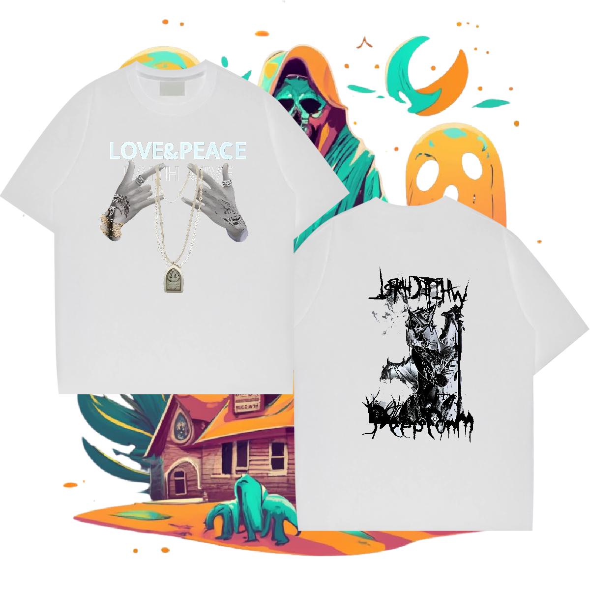 Fashion Mens T Shirts Cartoon Printing S-3XL Mens Tshirts Street Casual Breathable Crew Neck Cotton Soft Tees Shirts