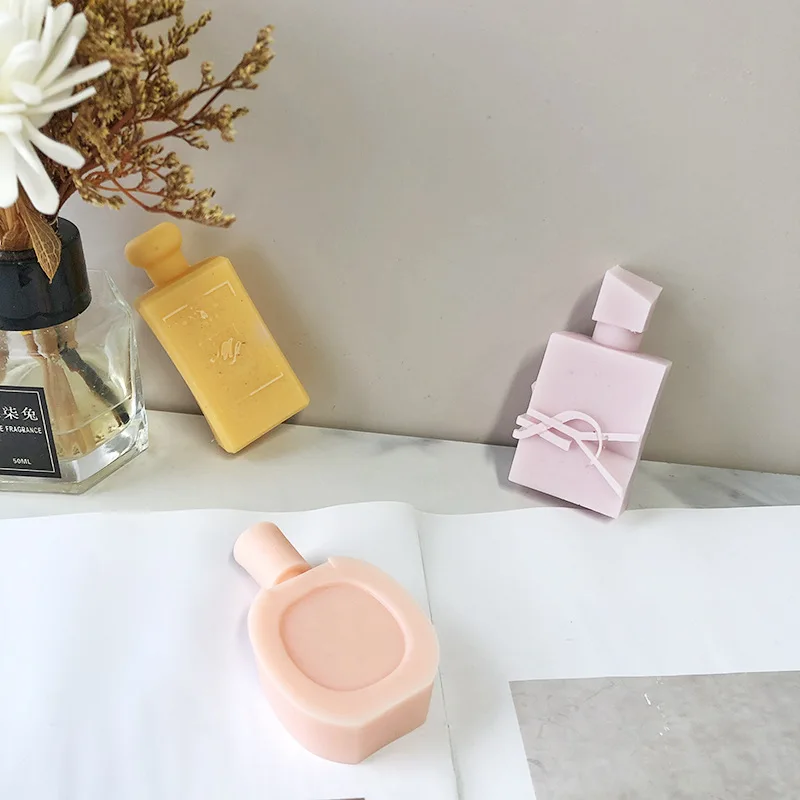Perfume Bottle Shape Scented Candle Silicone Mold DIY Handmade Soap Wax Candles Making Supplies DIY Perfume Ornament