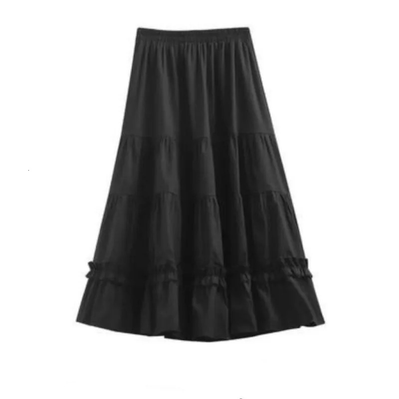 White Aline Skirt Kawaii Mid Length Spring Summer Clothe 2024 Women Fluffy Cute Cake Long Skirts Woman 240530