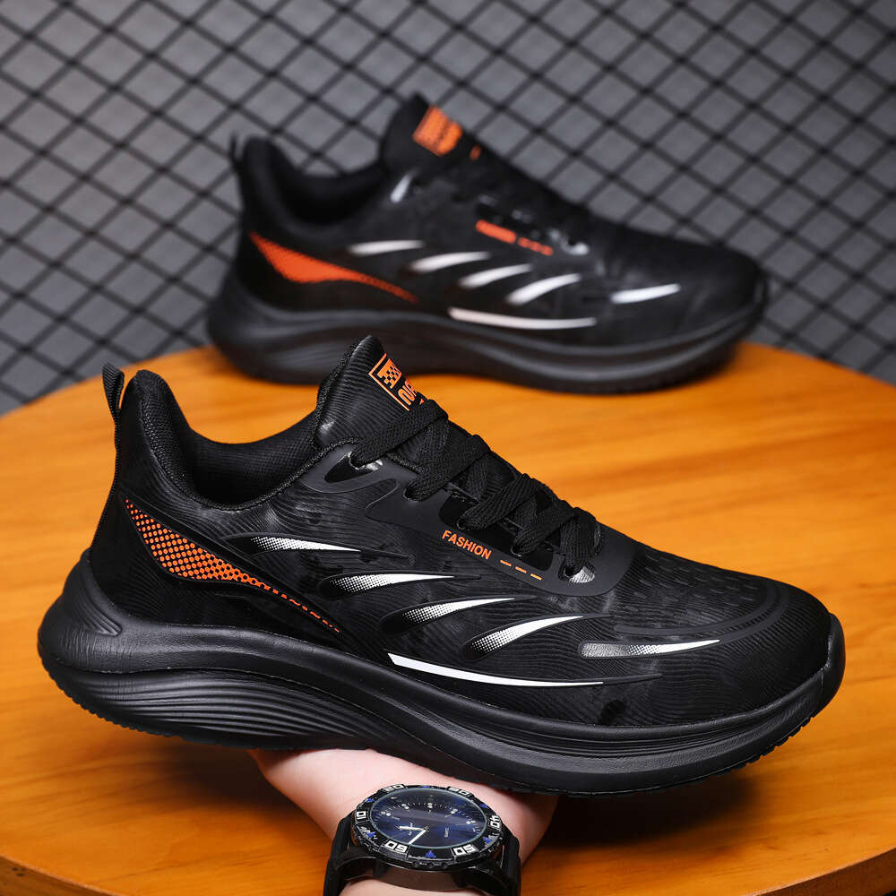 Men's Spring Trendy Fashionable Youth Sports Shoes, Large Size 45, Cold Adhesive Outdoor Running And Leisure Shoes