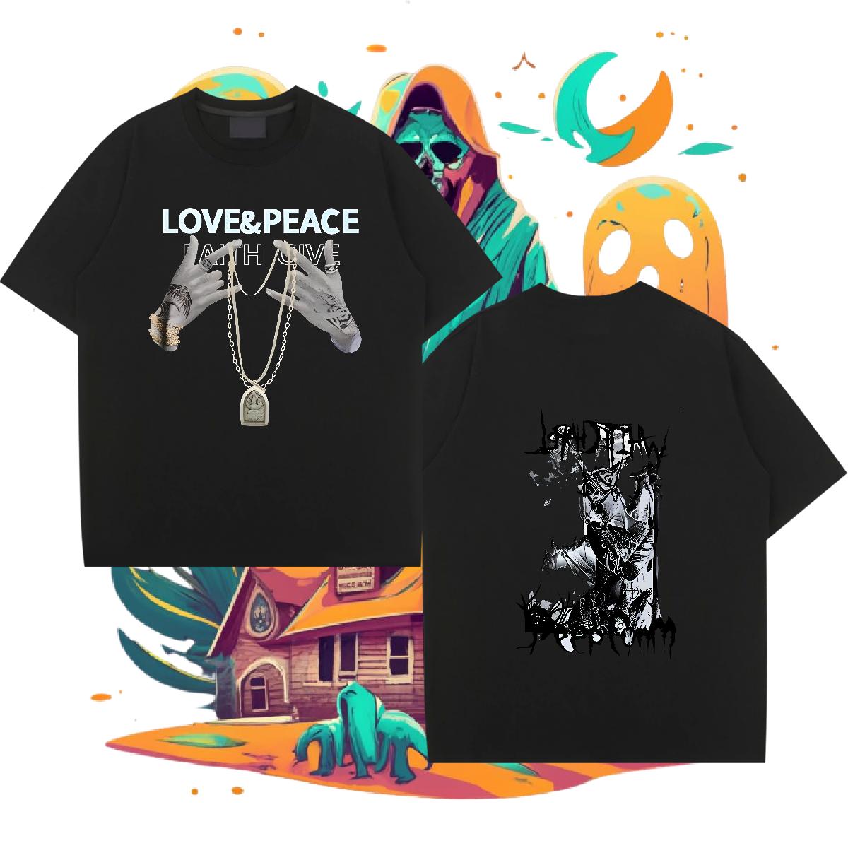 Fashion Mens T Shirts Cartoon Printing S-3XL Mens Tshirts Street Casual Breathable Crew Neck Cotton Soft Tees Shirts