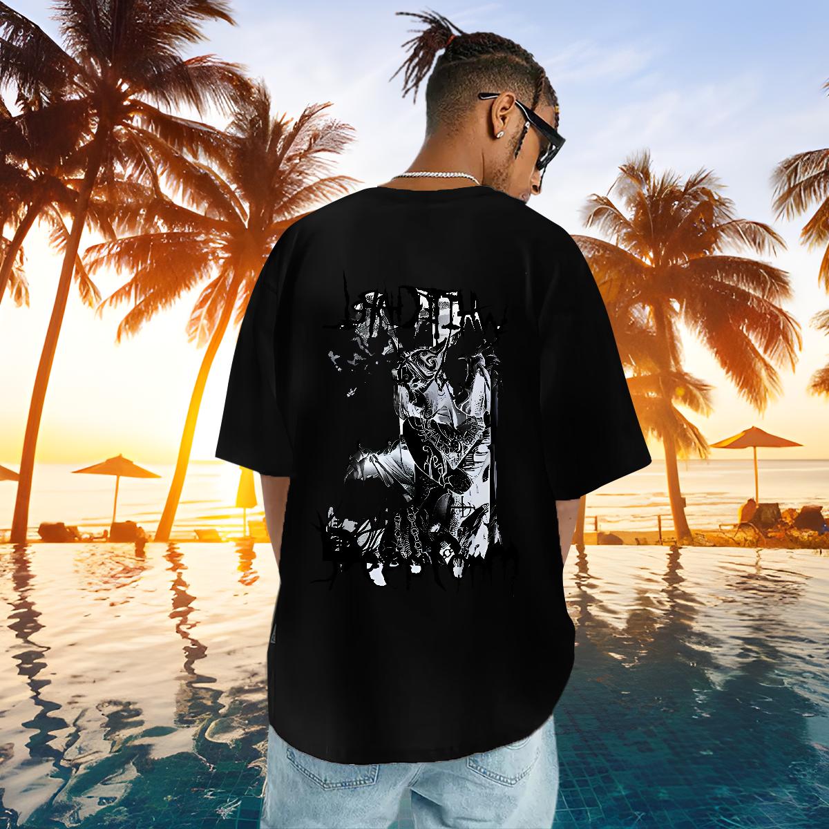 Fashion Casual Man T Shirts DIY Printed Men Tops Tees Casual Beach Cotton Breathable Cool Tshirts