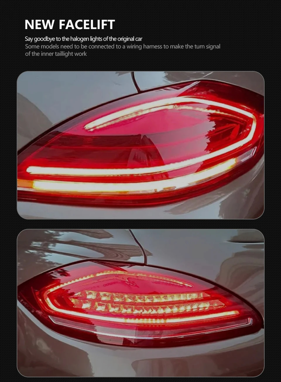 Taillight Upgrade for Porsche Panamera 970 2010-2013 971 Rear LED DRL Dynamic Turn Signal Lamp Brake Reverse Fog Light