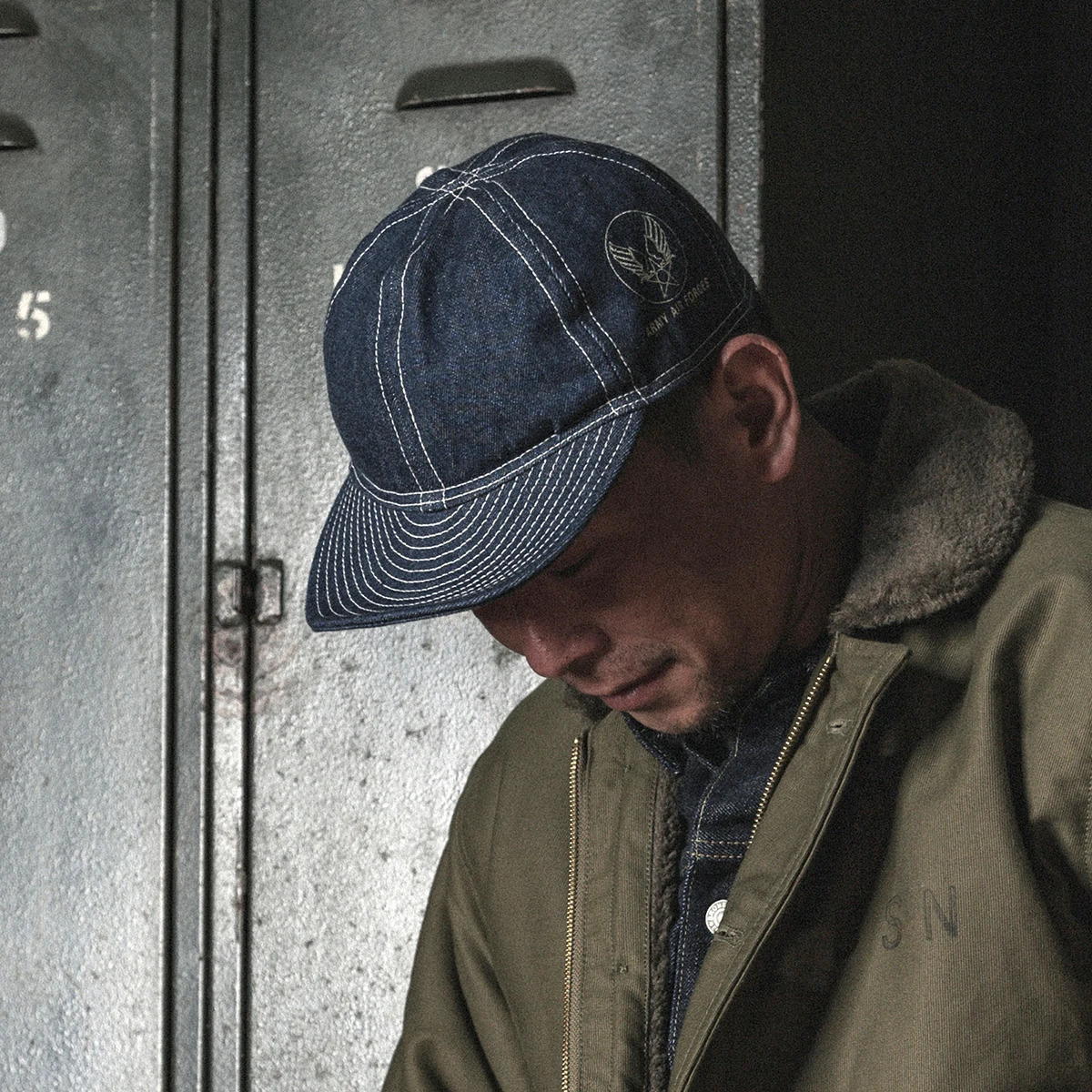 Bronson WWII USAAF A-3 Mechanics Cap Vintage Style Baseball Hat For Men Amekaji 240528