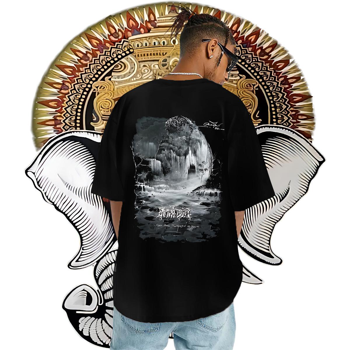 New T-Shirts for Men Plus Size Cartoon Tshirts Home Outdoor Cotton Breathable 5A Wear