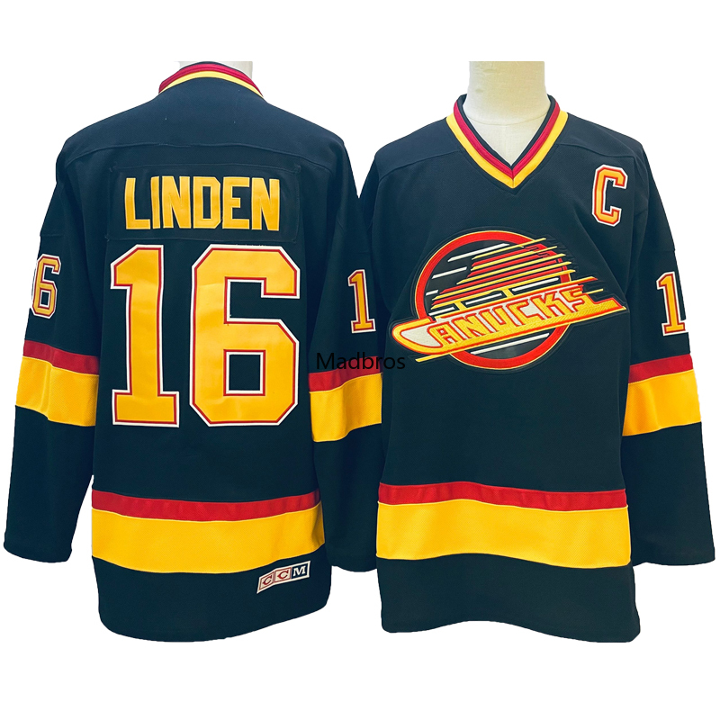 Pavel Bure Jersey 10 Vancouver Ice Hockey Jersey 16 Trevor Linden Jersey Retro Sweater Stitched Letters Numbers Us Size S-3XL