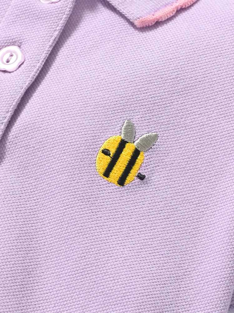 Polos Polos LJMOFA summer baby girl T-shirt short sleeved seven polo shirt childrens solid cotton top childrens T-shirt D407 WX5.29