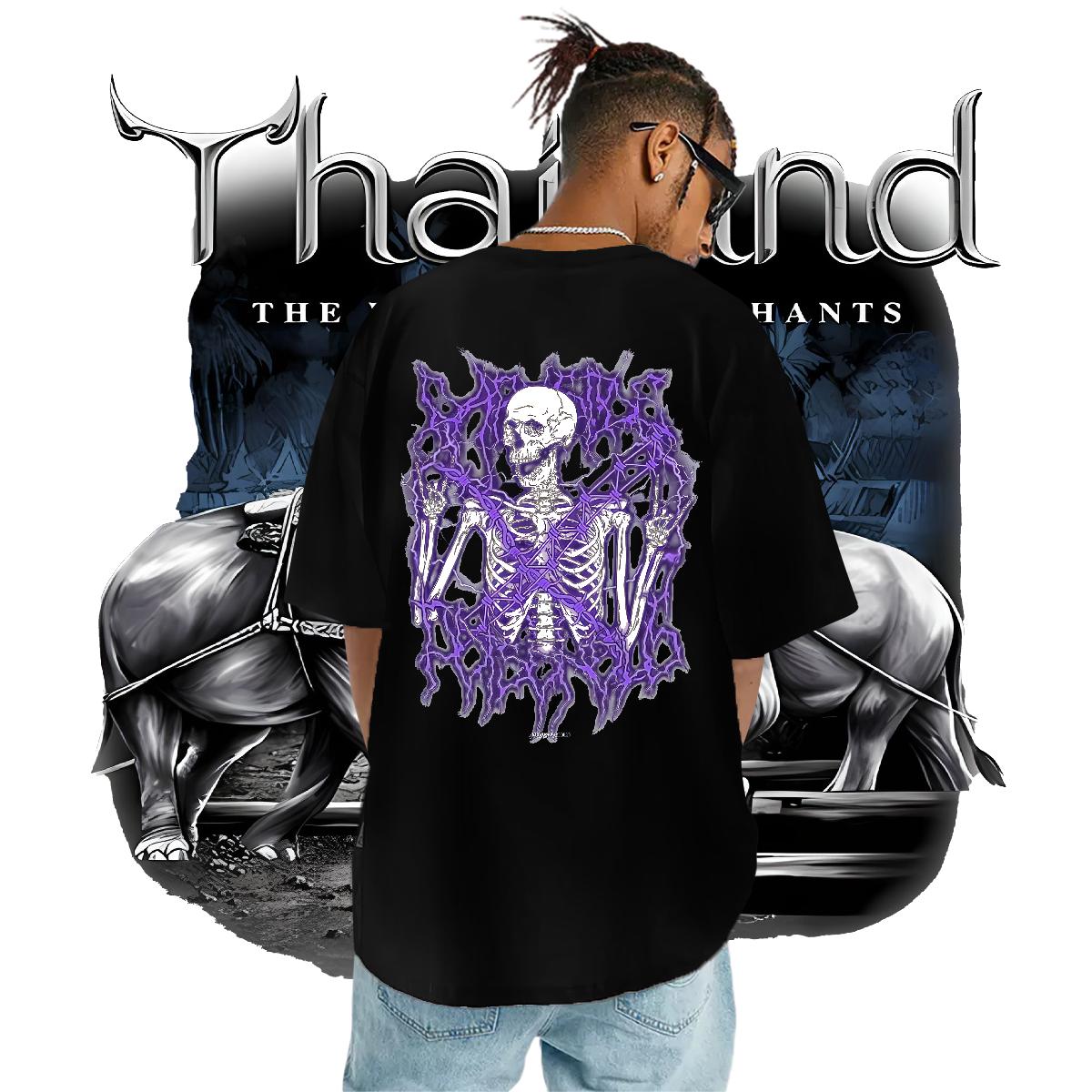 Fashion Casual T-Shirts Anime Mens Tshirts Street Wear Cotton Breathable Soft Brand Polos