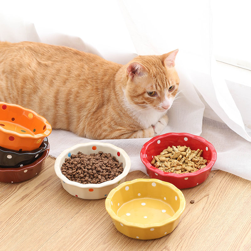 2025 new Ceramic Cats Feeding And Water For Pet Feeder Drinker Puppy Dog Food Dishes Eatting Bowl Porcelain Cat Supplies Accessories