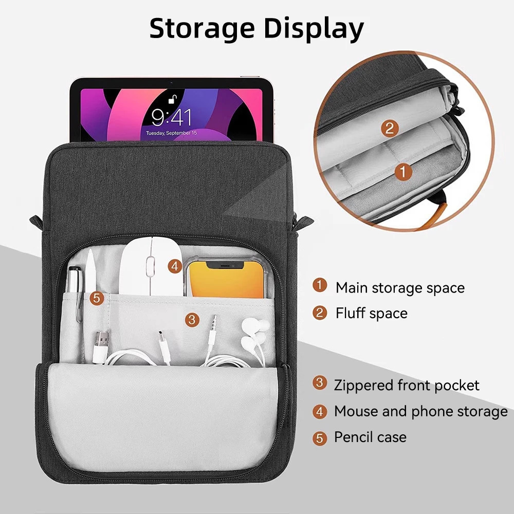 Laptop Handbag Cover For Macbook Air Pro 11 12 13 inch Waterproof Notebook Bag For 9 to 13 inch Tablet Multi Pockets Case 240528