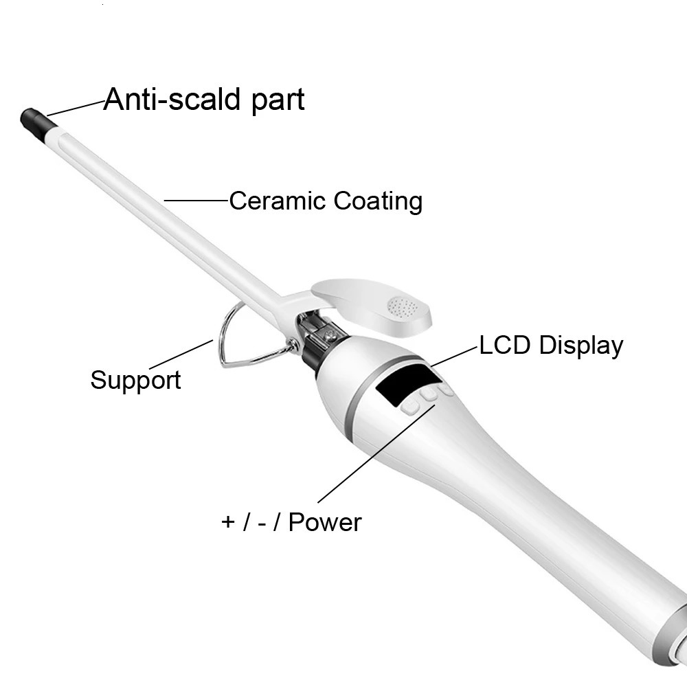 Hair Curler 9mm / 13mm / 16mm Small Curling Iron Wand Ceramic Tourmaline Small Curly Styling Tools 240530
