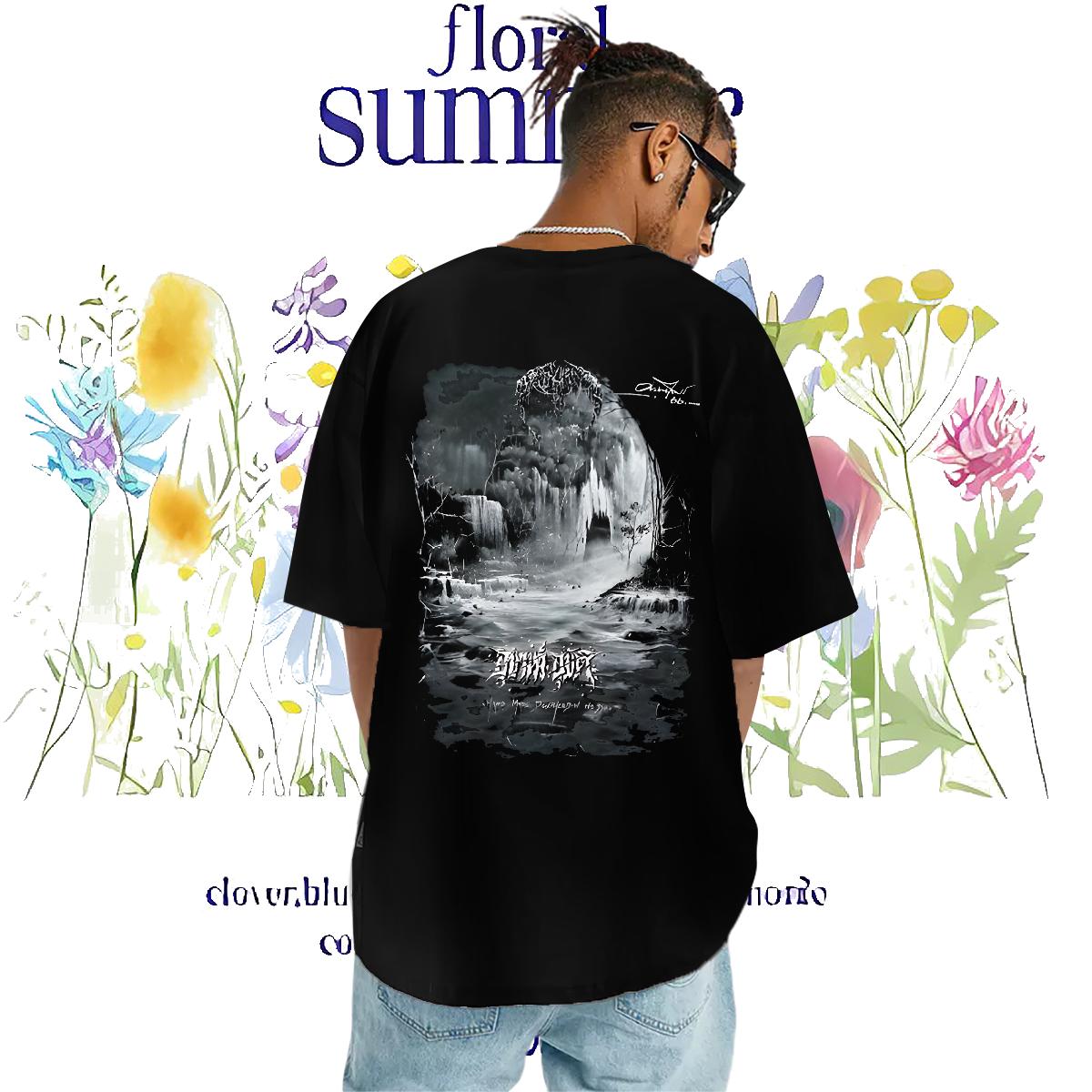 Fashion Man T Shirts DIY Printed Couples T Shirts Casual Breathable Crew Neck Comfortable Tops Tees