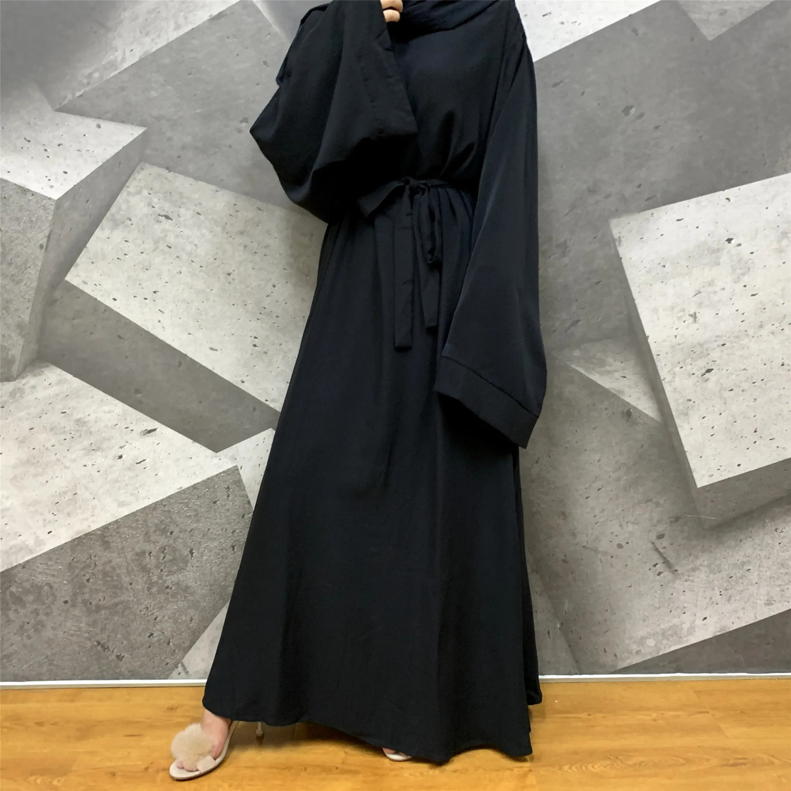 Muslim Fashion Hijab Dubai Abaya Long Dresses Women With Sashes Islam Clothing Abaya African Dresses For Women Musulman Djellaba 240529