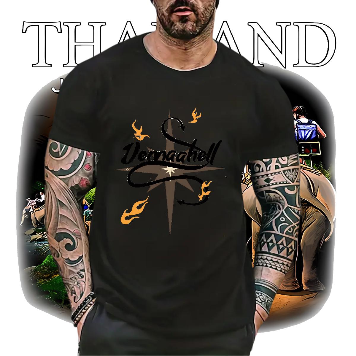 New T-Shirts DIY Printed Men Clothes T-Shirt Sport Cotton Breathable Soft Popular Tops Shirt