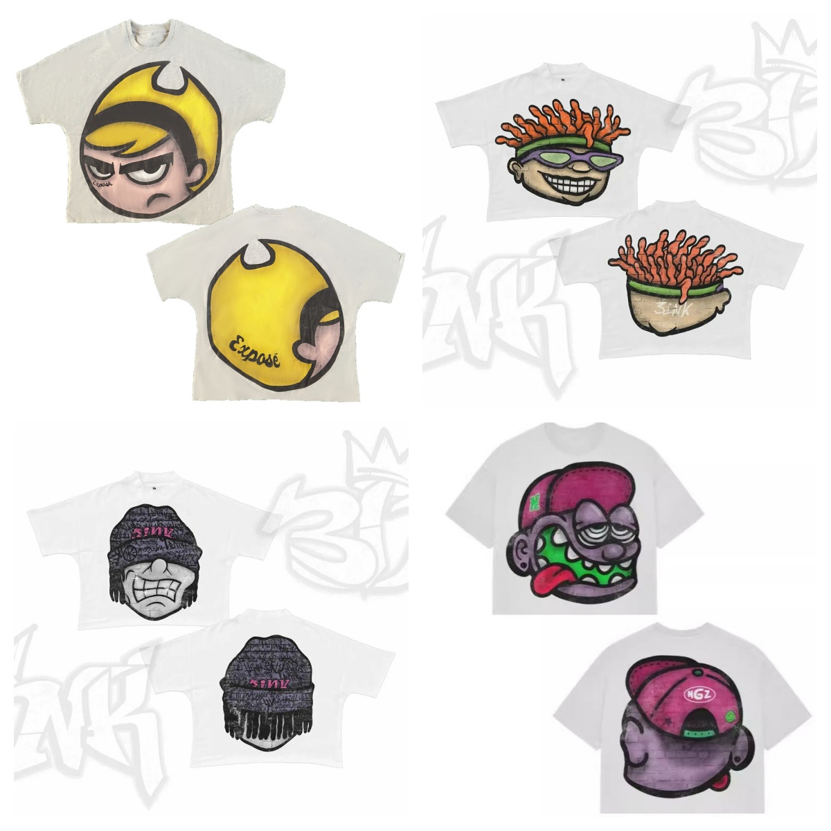 Designer Men's T Shirts Y2K Harajuku graphic tee Hip Hop Gothic Print Oversized Cotton Tshirt Punk Short Sleeved Streetwear Casual Tops