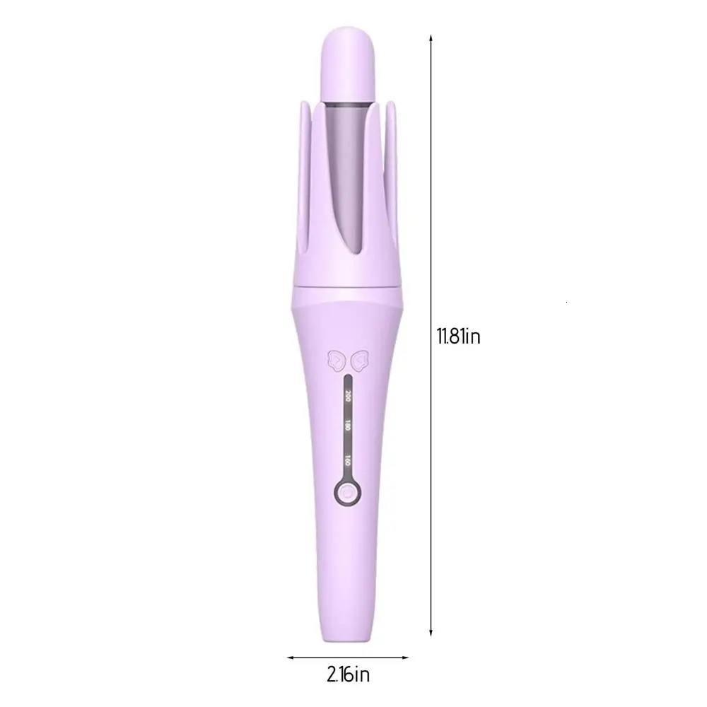 with 3 Temps Curling Iron Travel for Hair Styling Auto Rotating Curing Wand Solid Color Long Short Hair Automatic Hair Curler 240530