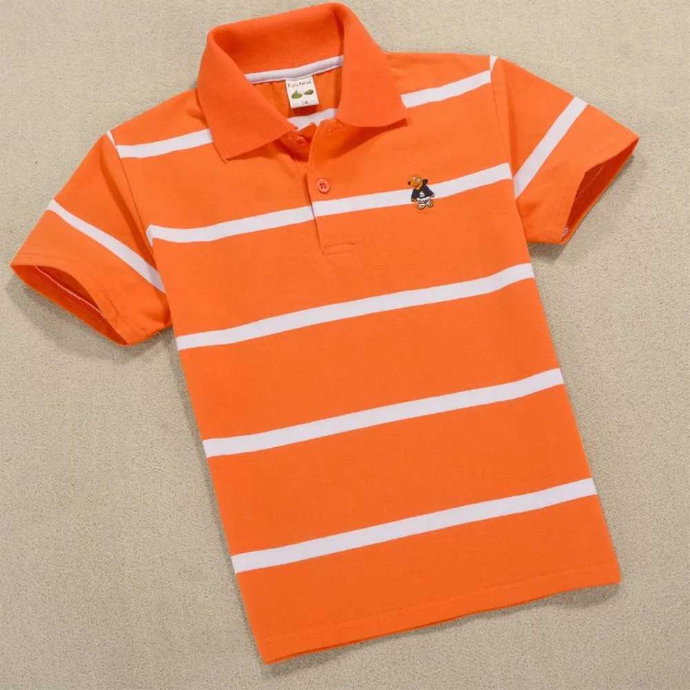 Polos Polos Boys Polo T-shirt Fashion Childrens Clothing Cotton Preschool Top High Quality Summer Childrens T-shirt isure 3-14 Years Old WX5.29