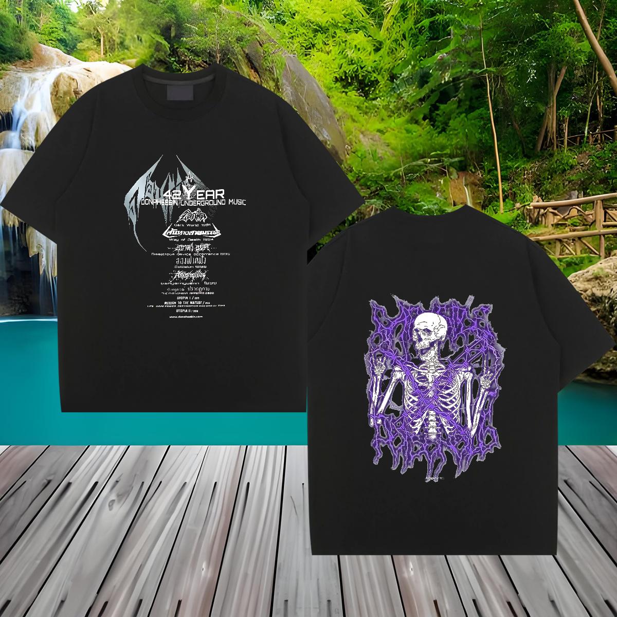 Fashion T-Shirts Black Oversized Mens Tshirts High Street Hip Hop Breathable Crew Neck Cotton Classic Tshirts