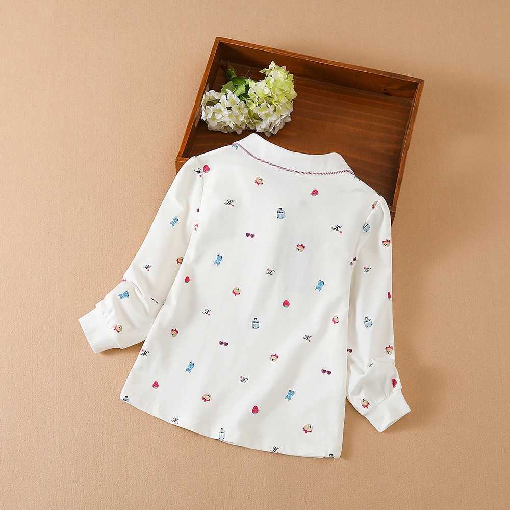 Polos Polos Girls polo shirt childrens top lapel autumn pants cotton shirt childrens daily casual clothing 4-12T WX5.29
