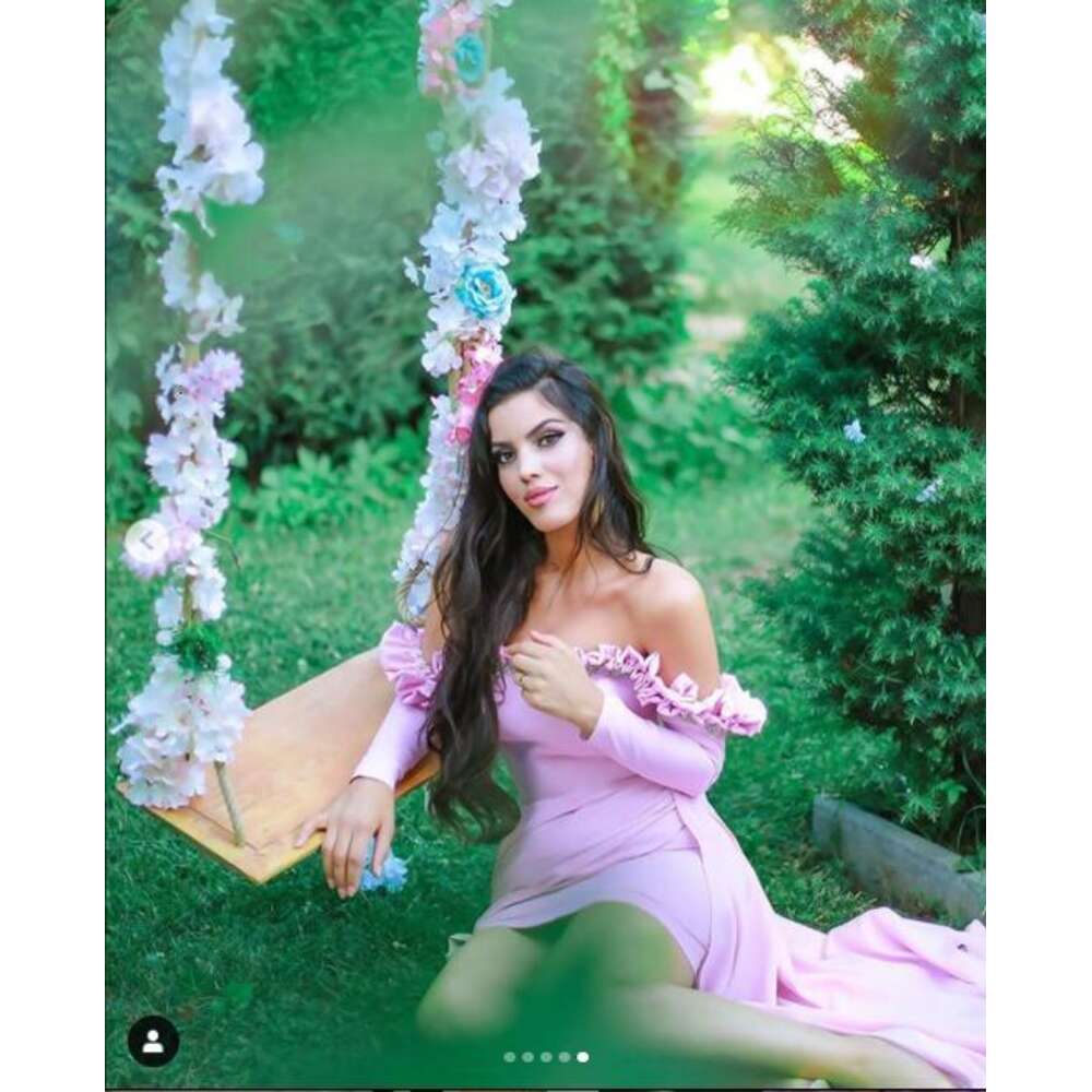 Lavender Off The Shoulder Short Prom Dresses Long Sleeves Mother And Daughter Evening Party Gowns Parent Child Outfit 0227Lz