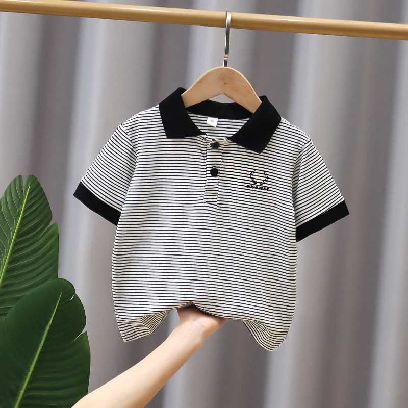Polos Polos Boys Short Sleeves Seven Polo Shirts Boys Sports T-shirts Baby Top Korean Fashion Childrens School Clothing 2-13y WX5.29