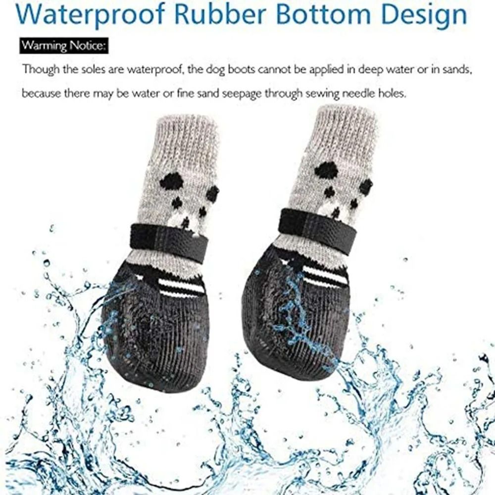 Waterproof Pet Boots Shoes Socks Anti-Slip with Adjustable Drawstring Cats Dogs Rubber Socks Rain Snow Boots Pet Supplies