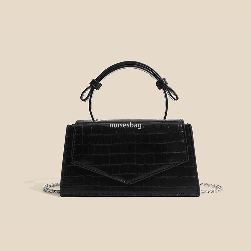 Luxury bag for women's mini handbag chain bag with crocodile pattern purple mini fashionable casual hand to improve quality crossbody bag