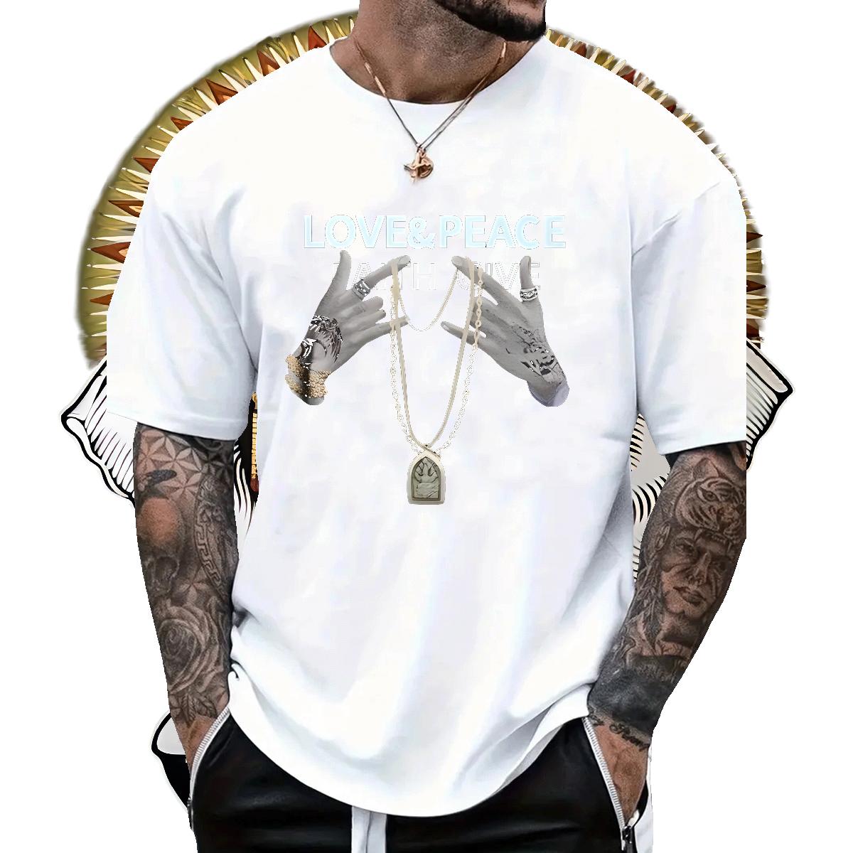 Fashion T Shirts Men Graphic Men Tshirts Daily Wear Round Neck Short Sleeve 5A Wear