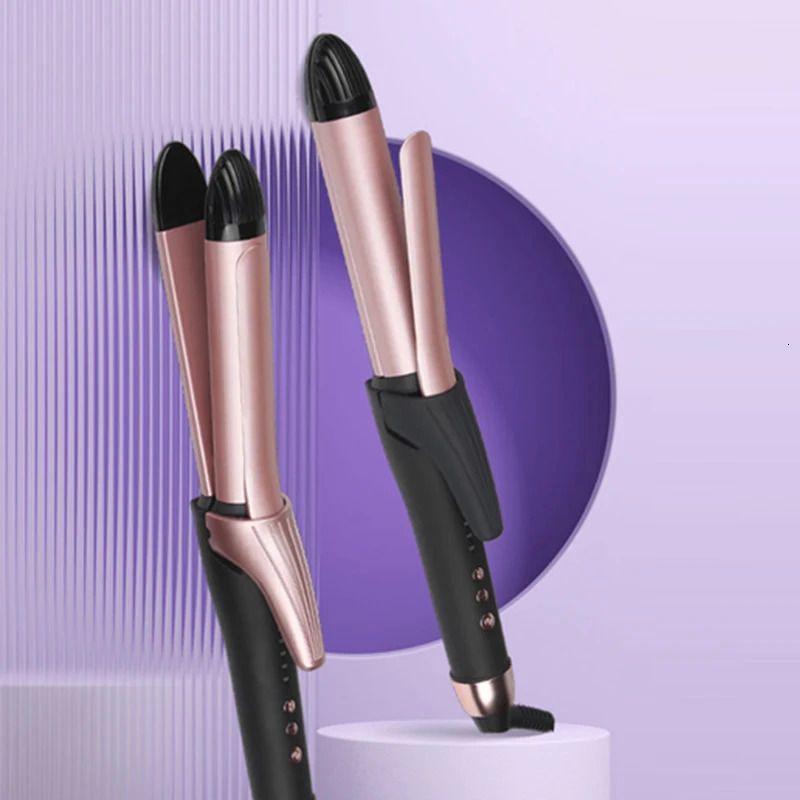 And Portable Mini Hair Curler 2 In 1 Ceramic Flat Iron Rotating Hair Curler 240530