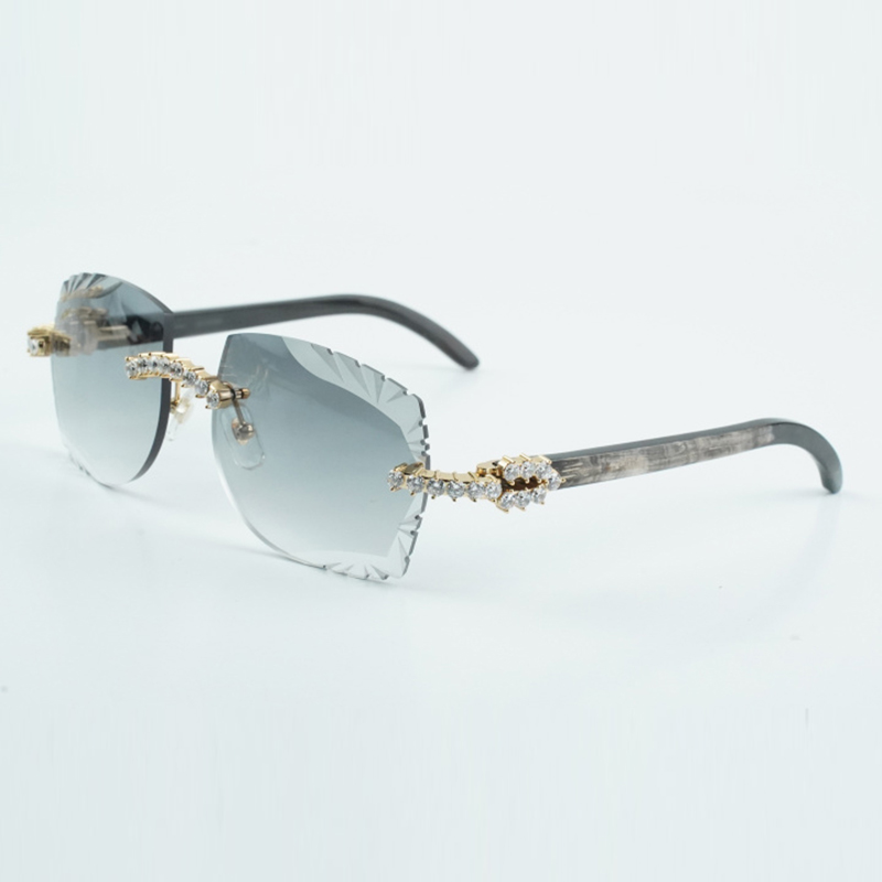 New designer product 5.0 mm diamond 3524014-A with natural black textured buffalo horn legs and large cut lenses with a thickness of 3.0 and dimensions of 18-140 mm