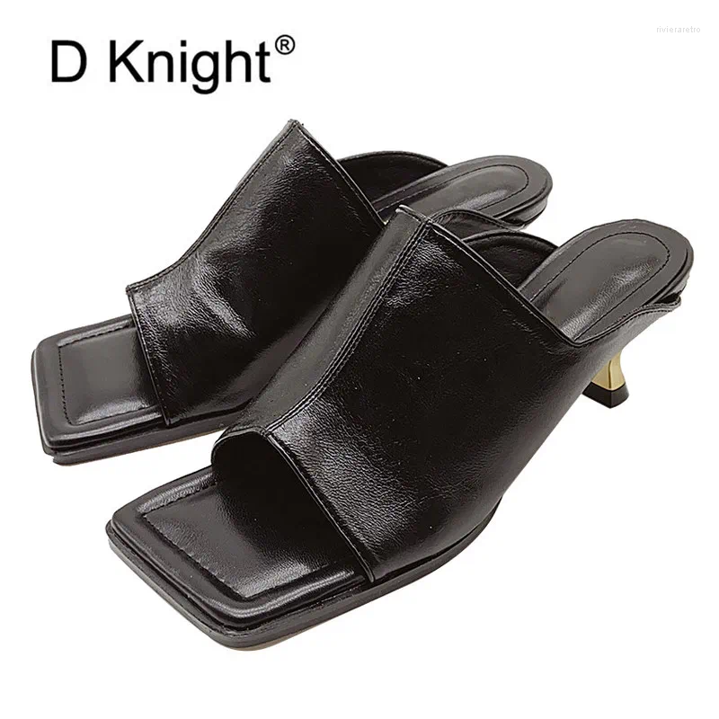 Slippers Fashion Women's Mules Peep Toe Female Slides Shoes Summer Women Gladiator Sandal Woman Thin High Heel Ladies