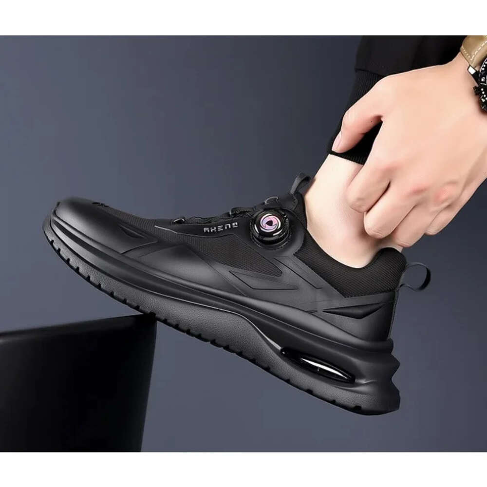 Ddmysports Fashion Thick Soled Black Rotating Button Men S Shoes Spring Autumn Soft Sole Casual Outdoor Travel Sneakers OUTDOOR