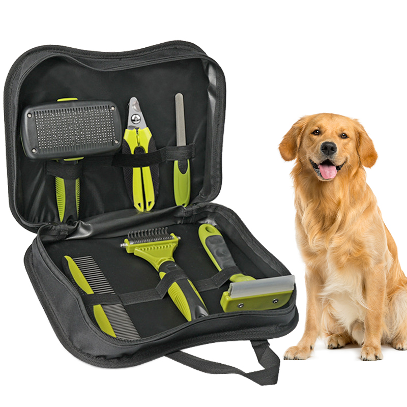 6 in 1 Cat Grooming Deshedding Tools Brush Set Storage Bag Dog Hair Remover Comb Pet Cleaning Supplies Accessories Free shipping
