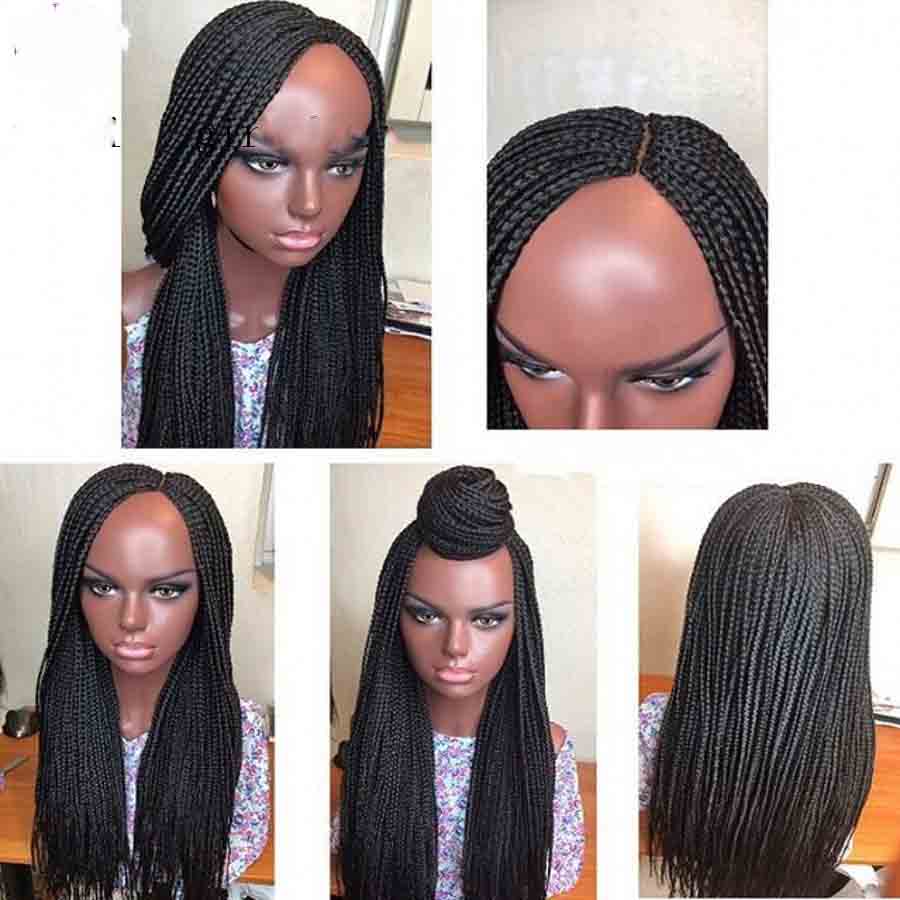 Long Braided Hair Synthetic Lace Front Wigs Handmade Collection Braideds With Baby Hair Box Braided Wig wigs for black woman in All Categories